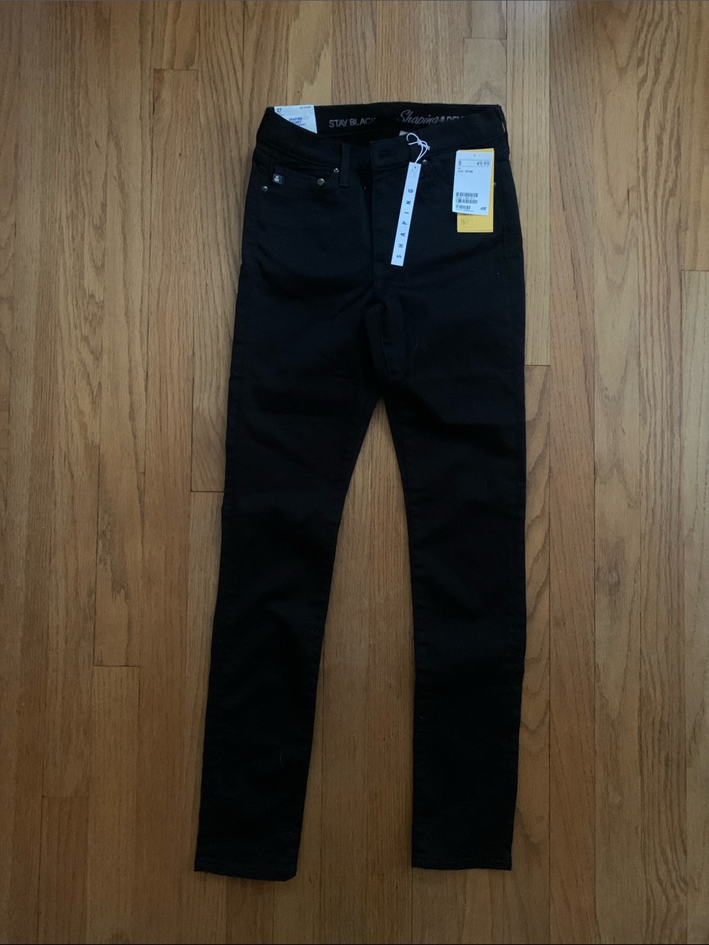 H&M 2015 Deadstock NWT Stretch Black Skinny Jeans